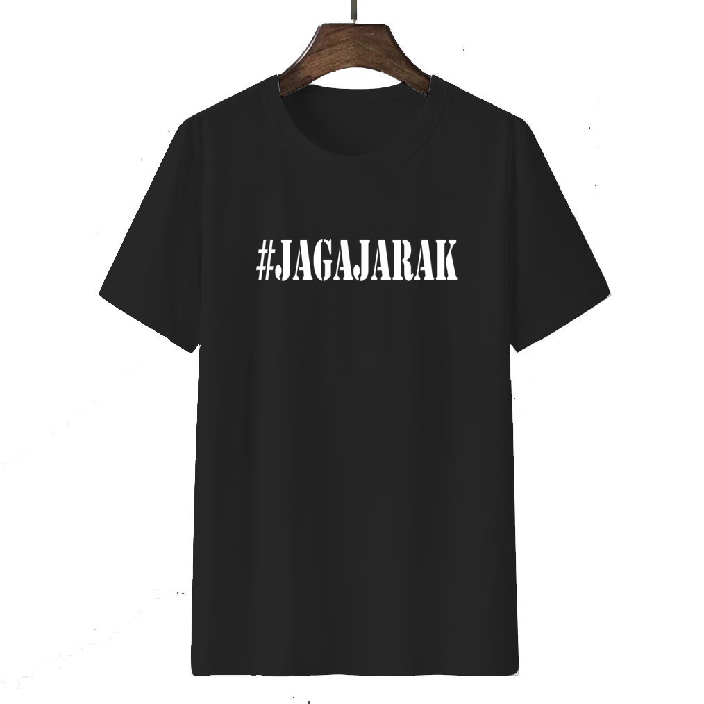 Tshirt Baju Kaos Distro Jaga Jarak / Kaos Distro Pria Wanita