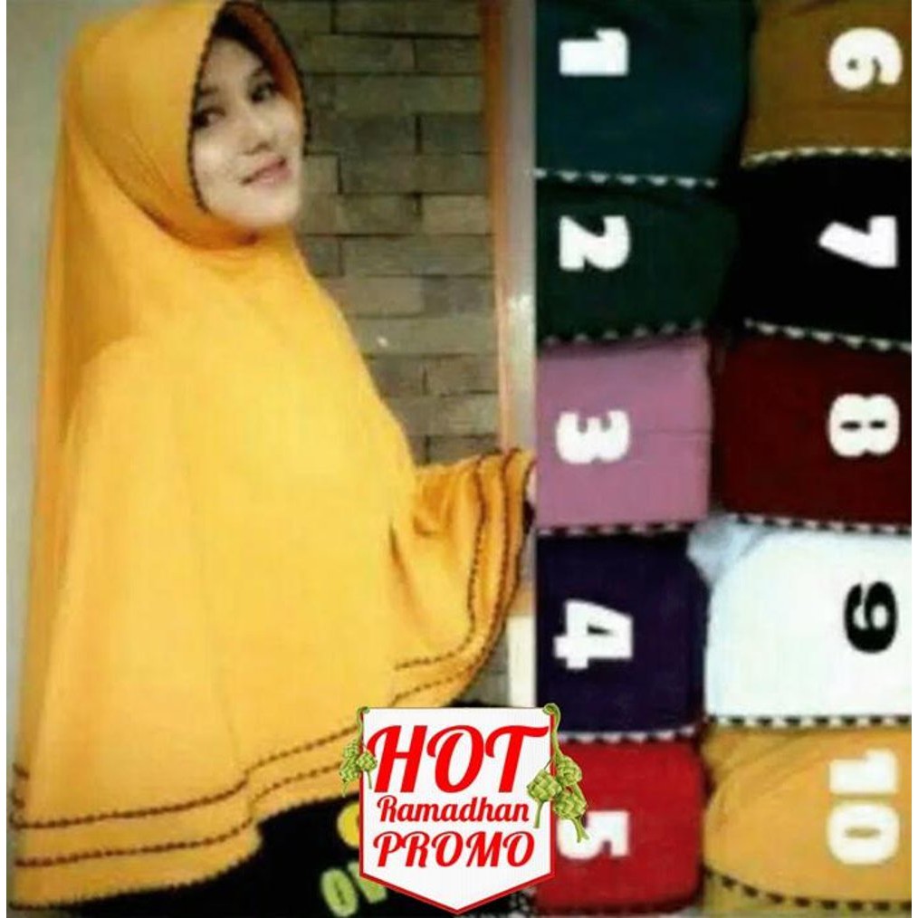 ✅ Hijab Bergo Gotik Overdex Jumbo Syar'i Gothic Overdeck Khimar Instan Jilbab Kerudung Hitam Mustard