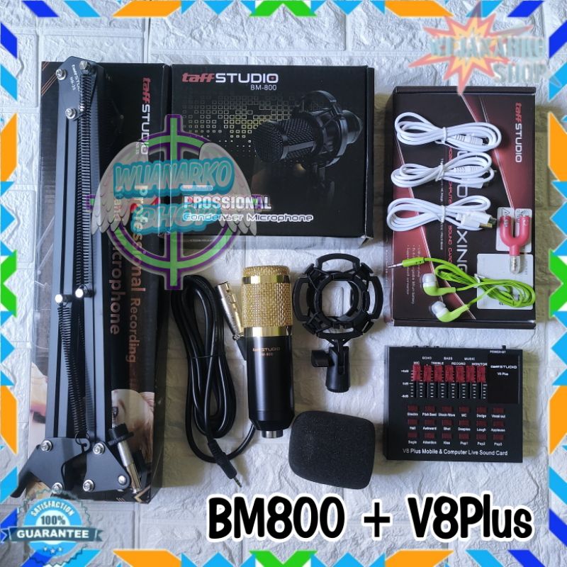 PAKET LIVE STREAMING REKAMAN HEMAT [2] BM800 + Audio Soundcard V8 V8s V8 Plus F998