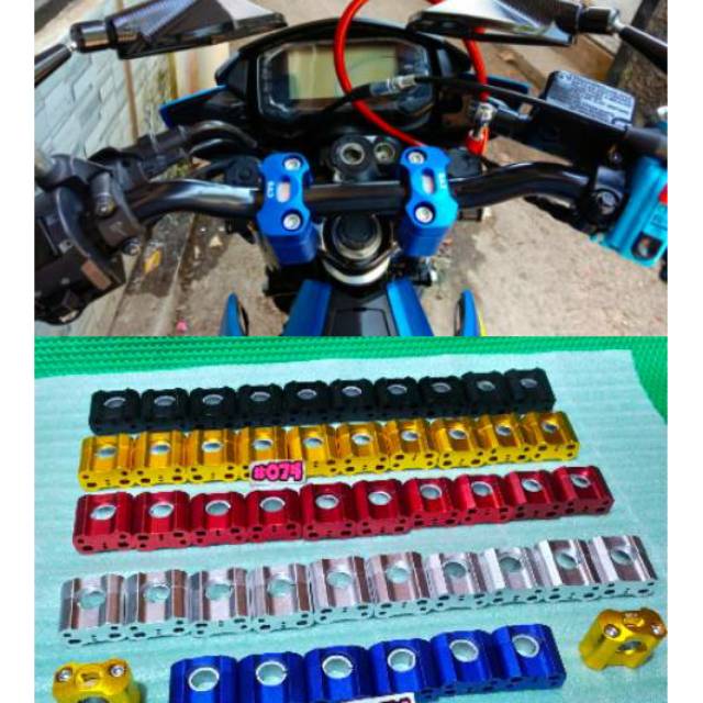 RAISER STANG RZR PNP SATRIA FU RAISER STANG CNC BAUT DUDUKAN STANG RZR SATRIA FU BREKET STANG FATBAR