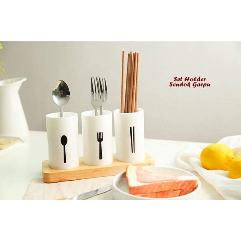 Wadah Holder Sendok Kayu