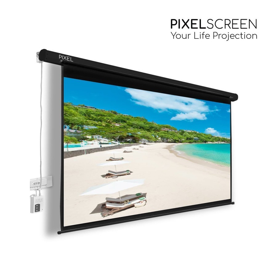 PixelScreen XM-84 Motorize Metal Case Screen Projector 84 Inch XM84