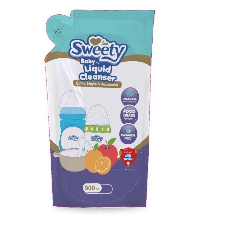 Sabun Pembersih perlengkapan bayi - SWEETY LIQUID CLEANSER POUCH 450/900ml