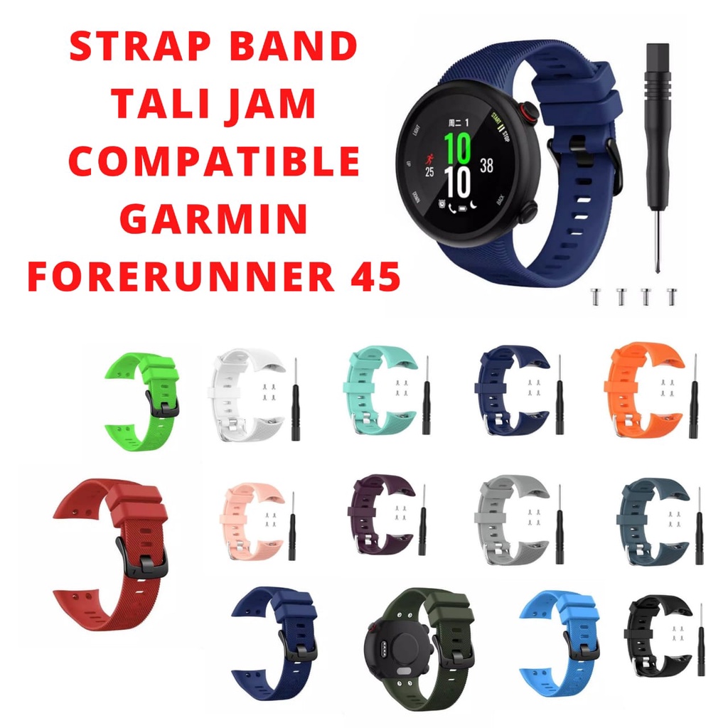 Strap band tali jam Garmin SWIM 2 Forerunner 45 silicon karet