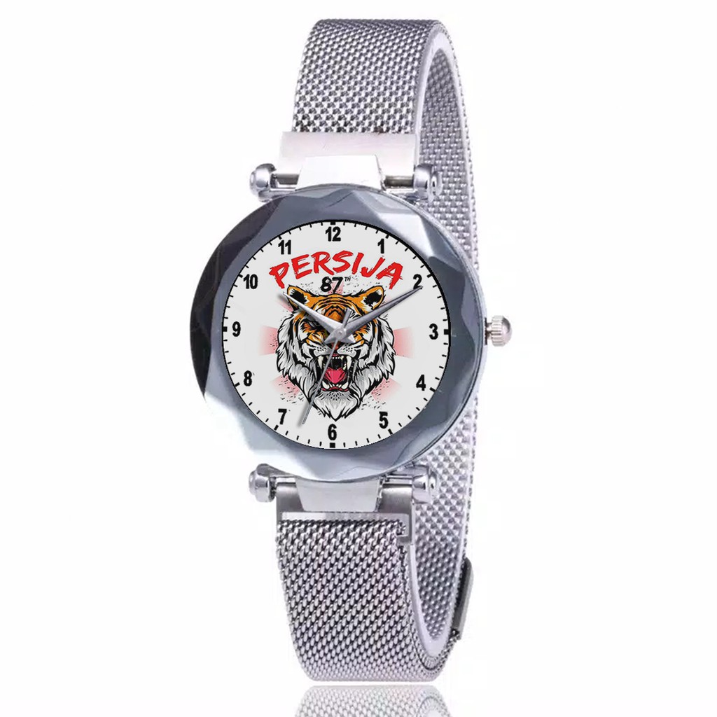 Jam Tangan Wanita Custom - Jak Angel PERSIJA MOTIF 5 Free Box &amp; Batre Cadangan