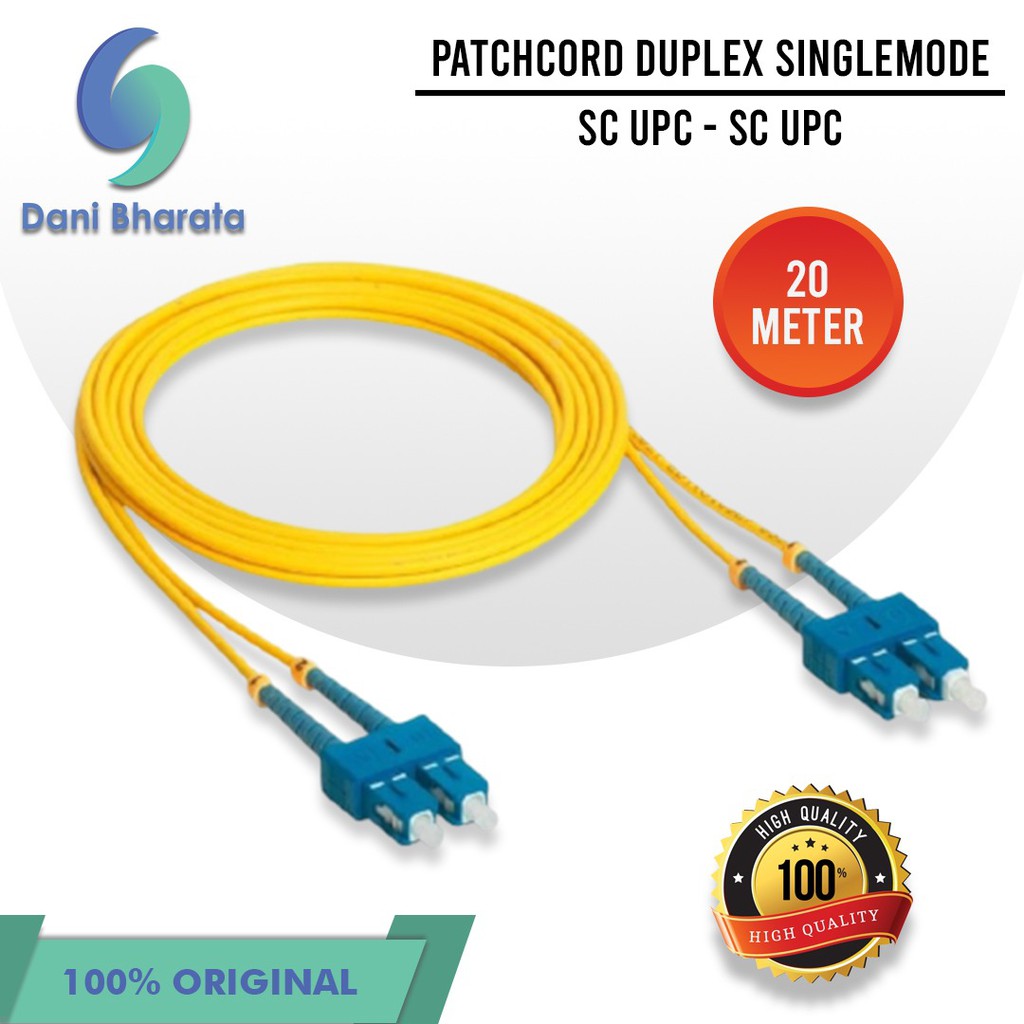 Patchcord Fiber Optik Duplex SingleMode SC SC UPC Panjang 20 Meter