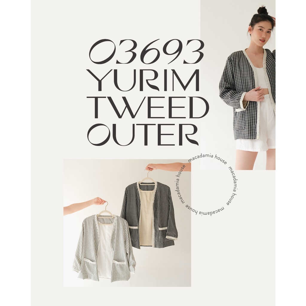 O3693 YURIM TWEED OUTER - MACADAMIA HOUSE FASHION WANITA - OUTER BLAZER - CASUAL SANTAI-2