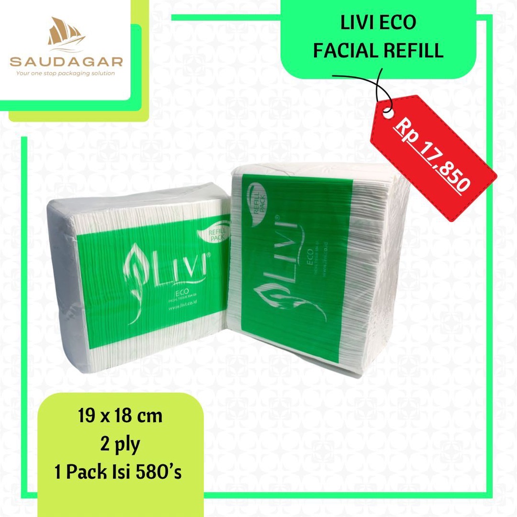 (KHUSUS GOJEK/GRAB) Tissue Livi Eco Facial Refill 1 DUS 24 pack