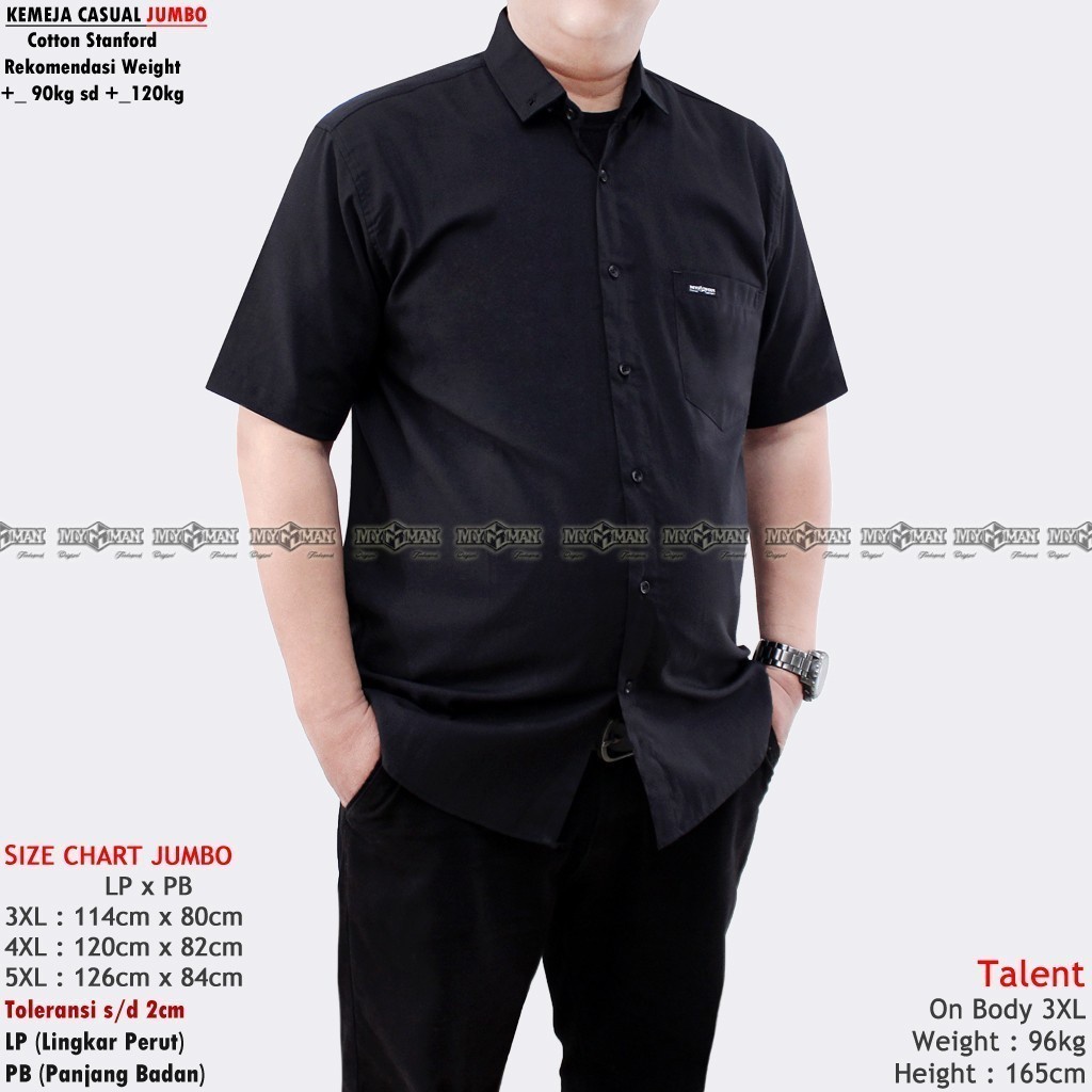 MY MAN Original Kemeja Polos lengan pendek jumbo kemeja pria warna Kubus big size art seri MY224
