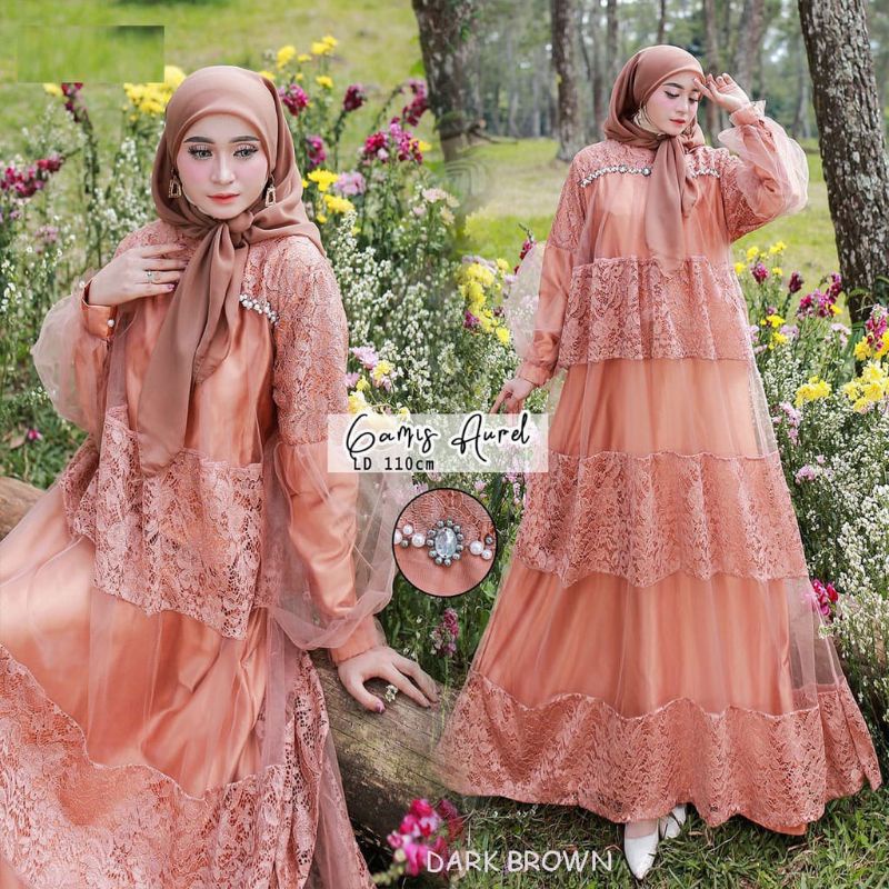 baju muslimah pesta aurel wedding dress fashion muslim lamaran