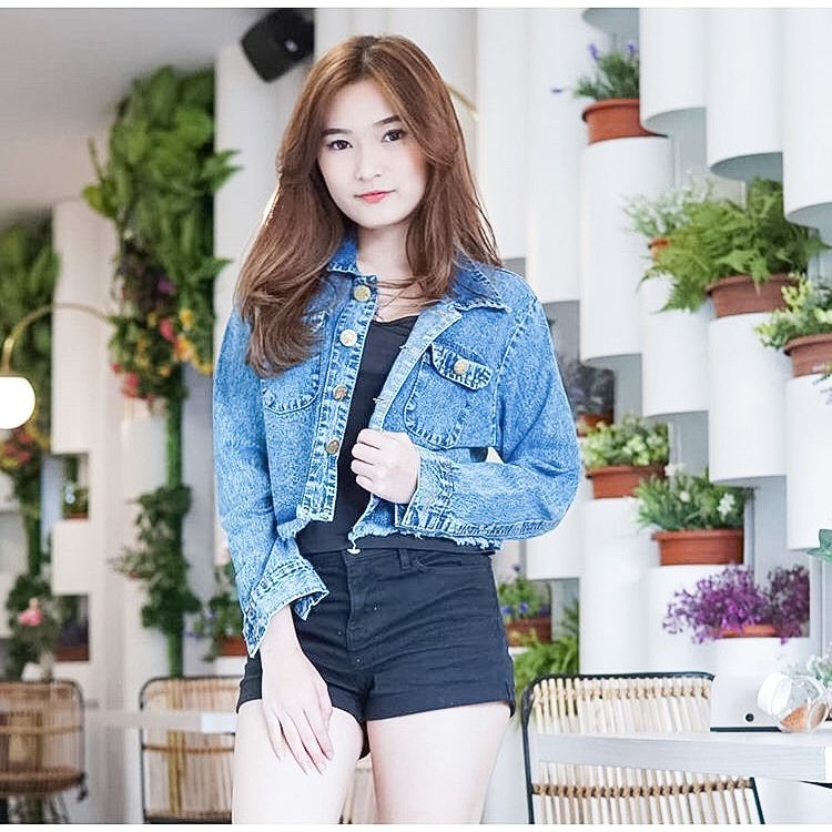 LP CROP JEANS JACKET POCKET CHASYA