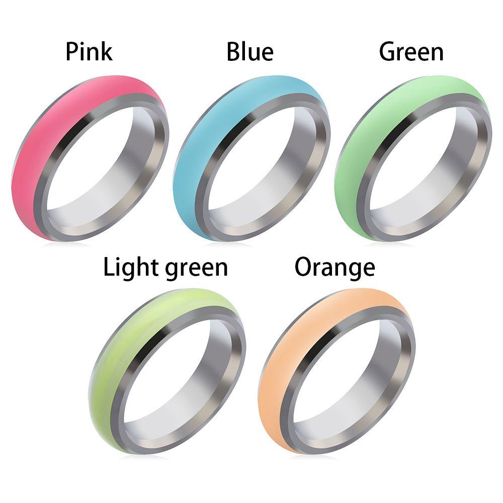 SUYO Cincin Luminous Populer Pria Wanita Korea Akrilik Ring Novelty Menyala Dalam Gelap