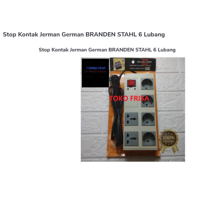 Stop Kontak Jerman German BRANDEN STAHL 6 Lubang
