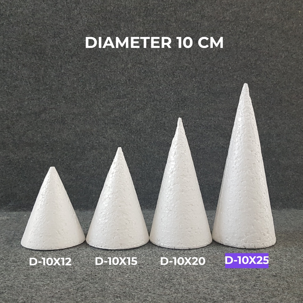 Dummy Styrofoam Kerucut D. 10cm x T. 25cm