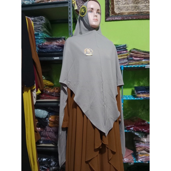 Khimar Anatari Ori FO hijab Jersey Syari-Abu