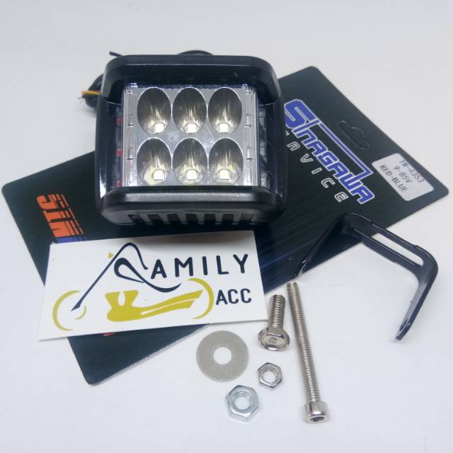 Lampu tembak sorot cree/cwl 6 led mini strobo 3x3 led kiri kanan universal