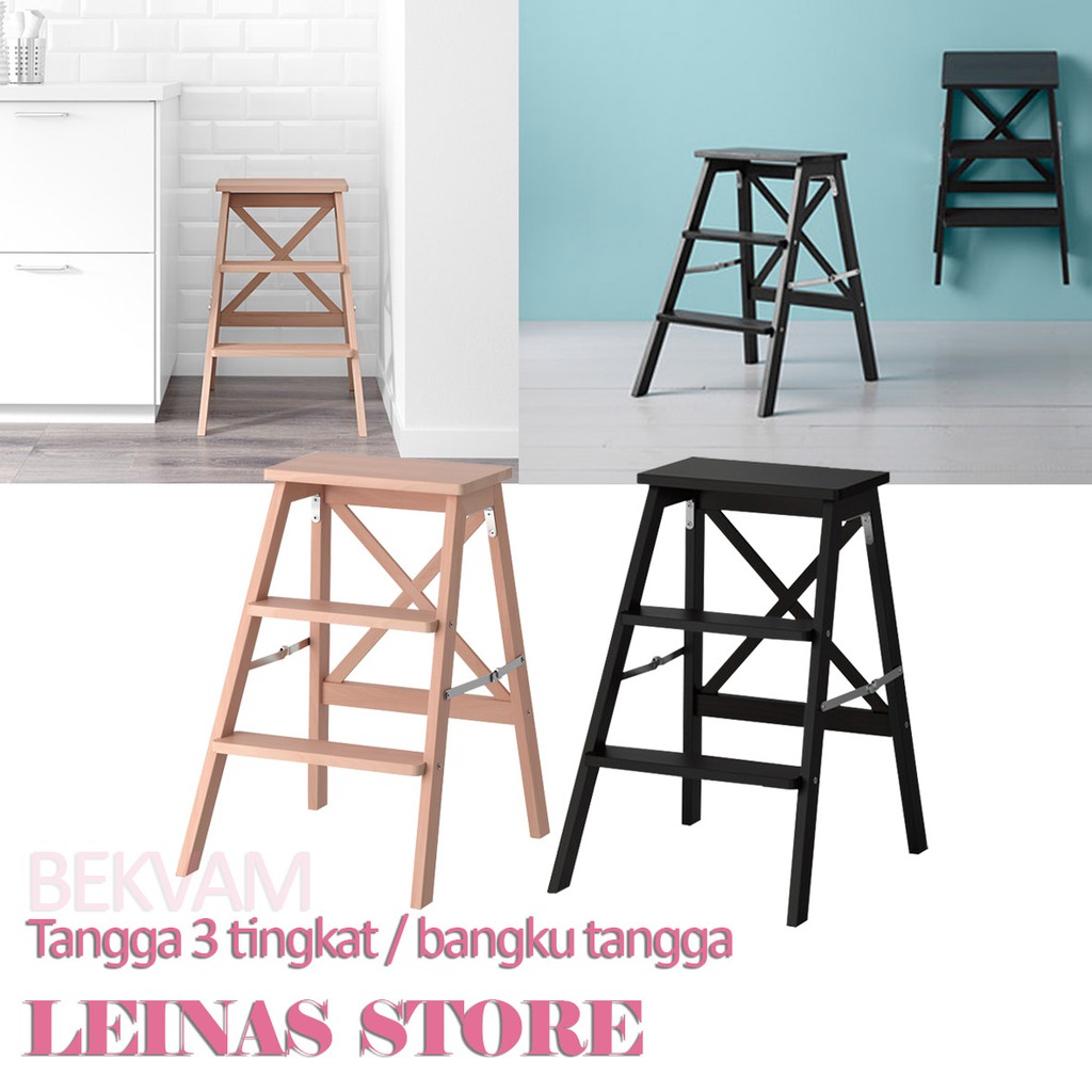 Tangga Lipat Kayu 3 tingkat / bangku tangga / bangku pijak