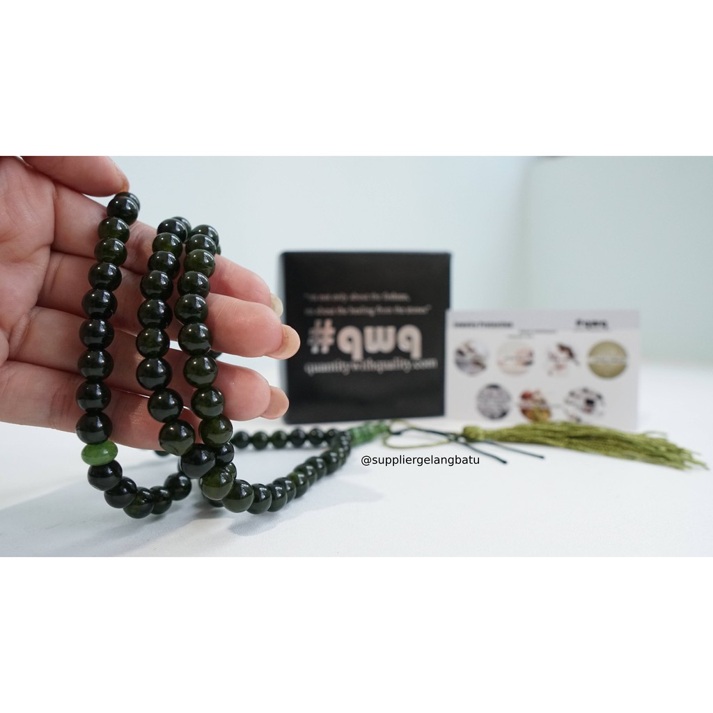 tasbih batu GIOK TAIWAN 8mm 99 butir premium tasbeh BERSERAT TEMBUS