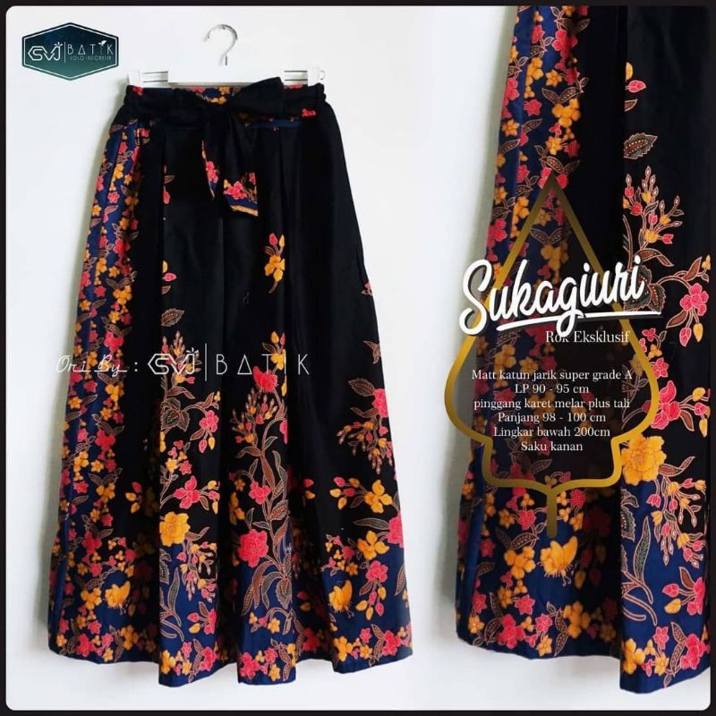 rok batik payung panjang karet jumbo rok big size modern premium rok batik unggul jaya pekalongan-Sukagiri