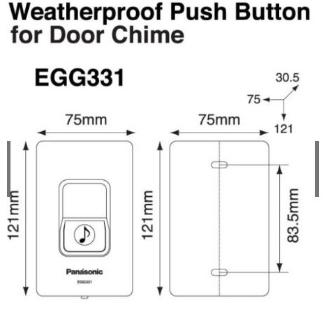 Tombol KNOP Bel Panasonic EGG331