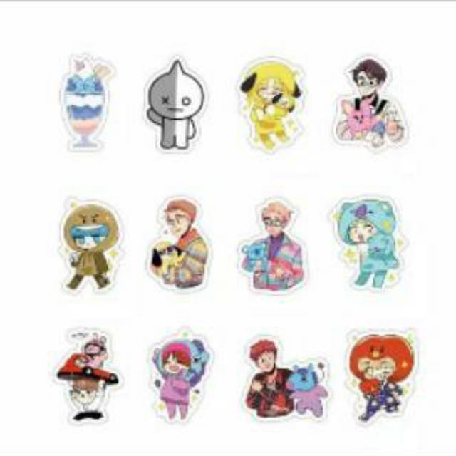 BTS BT21 Sticker isi 60 Anti Air Stiker Line Handphone HP Koper S003