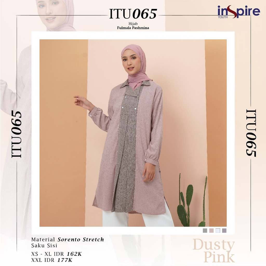 Inspire Tunik ITU 65 Bahan Sorento Stretch Atasan Muslimah Casual Model Terbaru