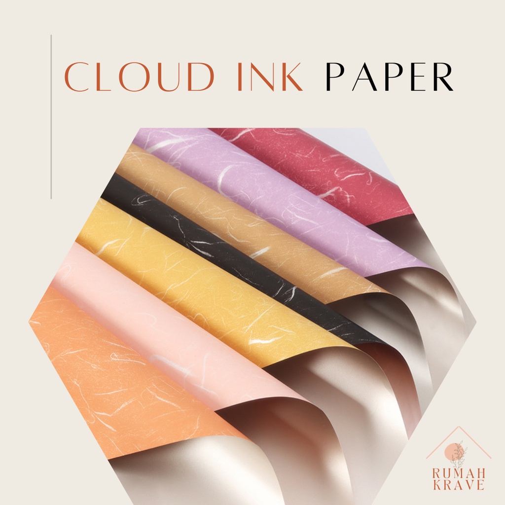 

RUMAH KRAVE - Cloud Ink Marble Cellophane Wrapping Paper Kertas Bunga Buket