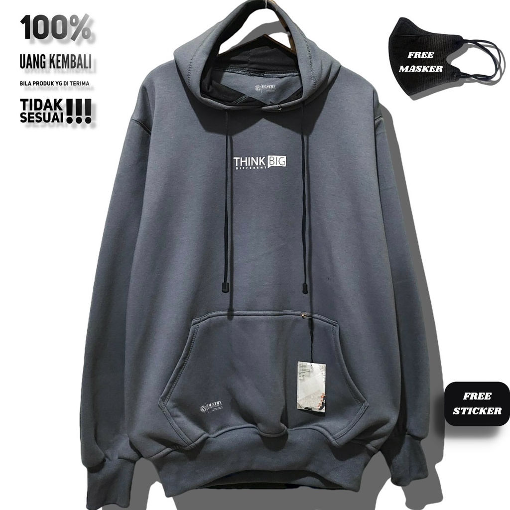 Sweater Hoodie Abu Abu Paralon Pria Switer Cowok Kachios Jumper Hoodie Simple Terbaru