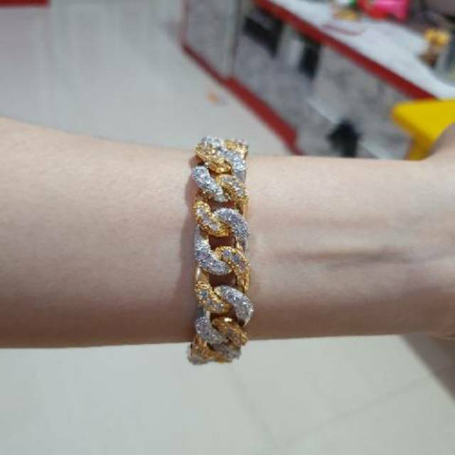 Gelang Rantai Premium kombinasi Gelang Lapis emas  tidak karatan dan anti alergi