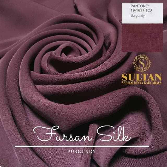 TERBARU     50CM FURSAN SILK BURGUNDY KAIN SULTAN