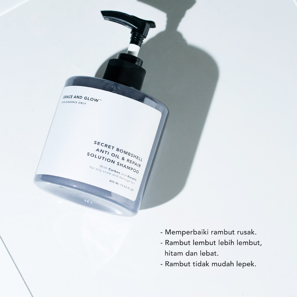 [NEW] Grace and Glow Secret Bombshell Anti Oil and Repair Solution Shampoo / Rambut berminyak
