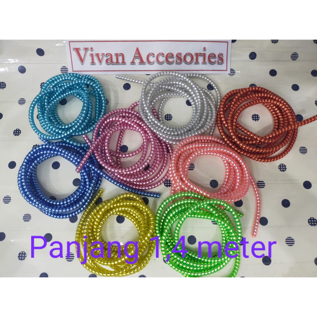 Pelilit Kabel Spiral Warna Metalic / Pelindung Cable Hp Charger Casan