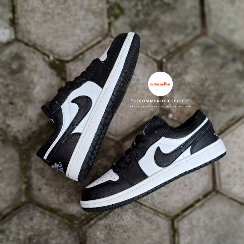 PROMO Sneakers Import Nike Air Jordan 1 Low Black White | Sepatu Basket TOP Premium Quality Harga Murah