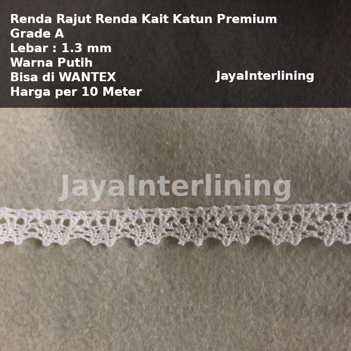 Renda Rajut Renda Kait Katun Premium Grade A