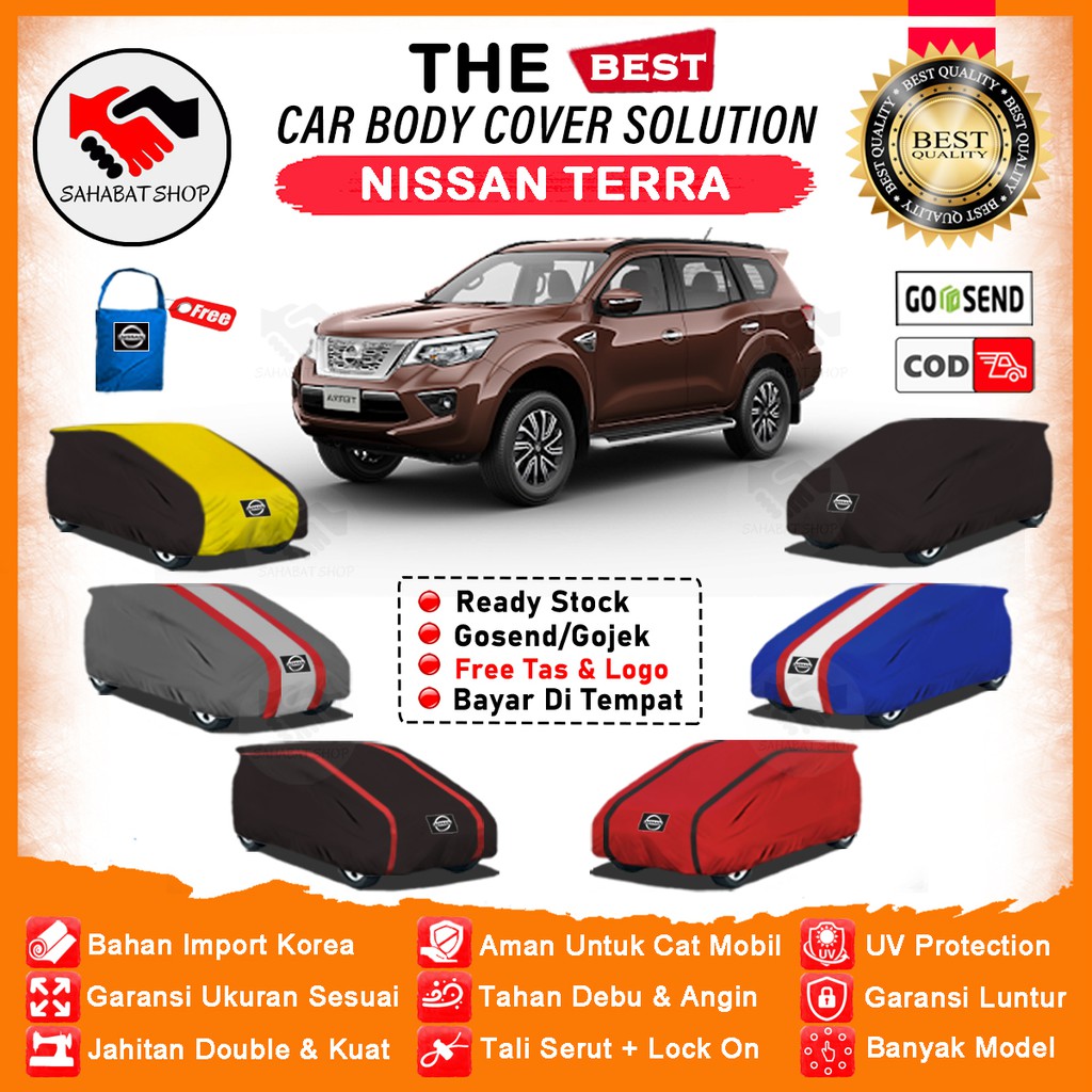 Sahabat Body Cover Mobil Terra / Sarung Penutup Nissan Tera Outdoor / Selimut Mantel Tutup Pelindung Jas Kerudung Mantol Kelambu Tutupan Terpal Pembungkus Bungkus Kerodong Mobil Terra Waterproof Anti Air Model Orange