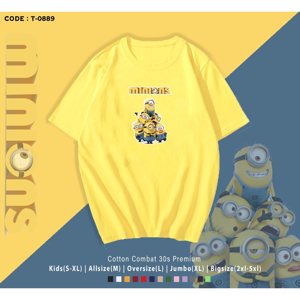 T-SHRT / KAOS ALL MINIONS CUTES / BAHAN COMBED 30S / CUSTOM TEE / REAL PICTURE