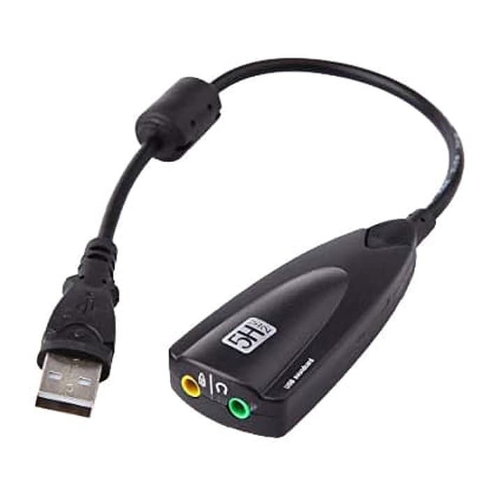 Audio Sound Card Adaptor USB to Virtual 7.1 Channel Mic Earphone 5HV2 soundcard kabel Original