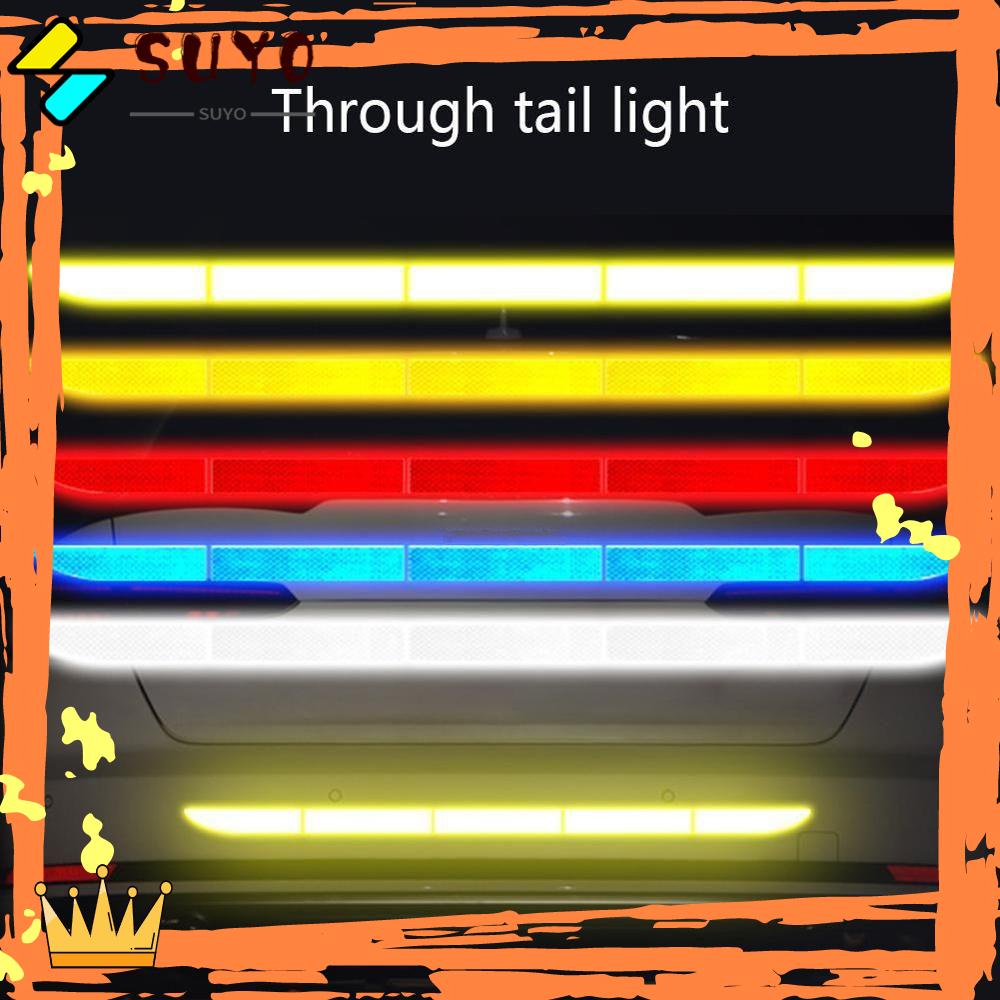Suyou 5Pcs / set Stiker Strip Reflektor Peringatan Belakang Mobil Universal Multi Warna