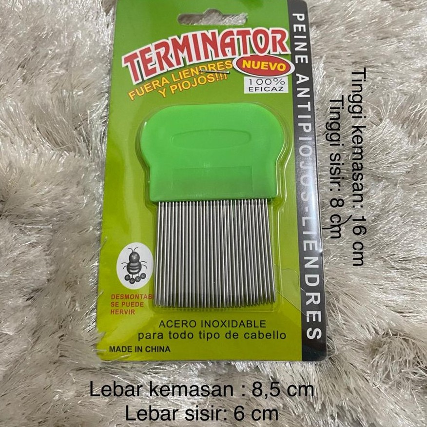 Sisir Serit Kutu Rambut / Suri Ketombe Besi Handle Plastik / Sisir Serit Ubur-ubur Logam Kerep Rapat / TV-16