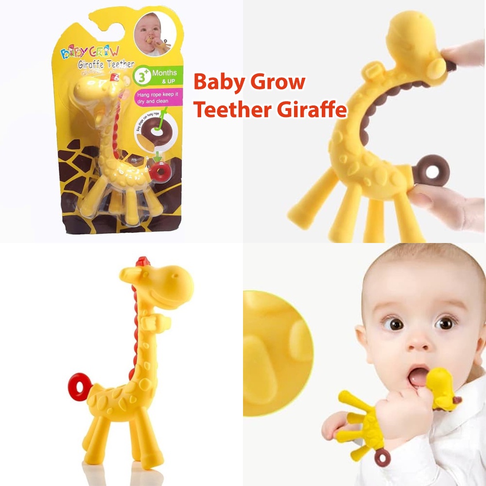 Teether Giraffe Baby Grow Gigitan Jerapah Mainan Gigi Bayi Baru Lahir 3m+ BPA Free