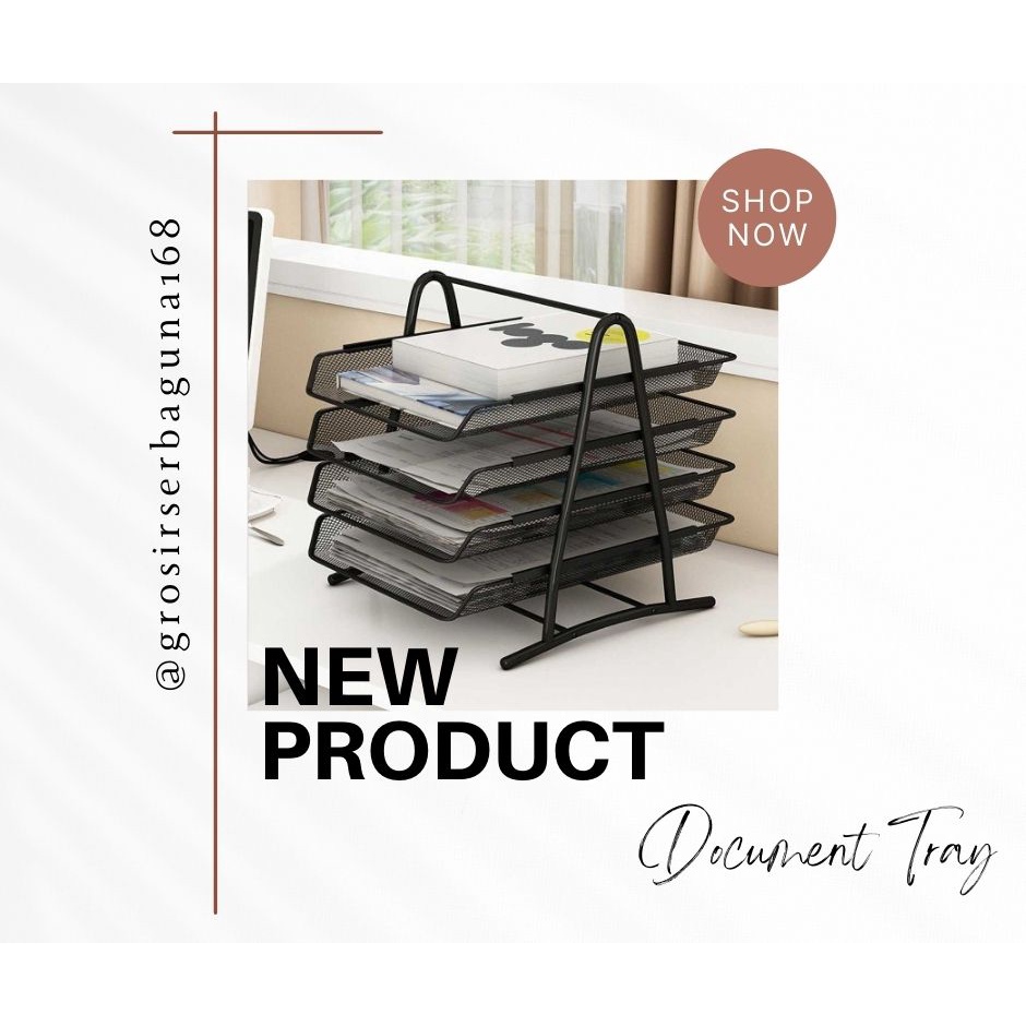 

Rak Dokumen Tray Besi 4 Susun /Rak Susun Kertas Dokumen 4 Tingkat Ukuran 27 x 34 x 32 Cm