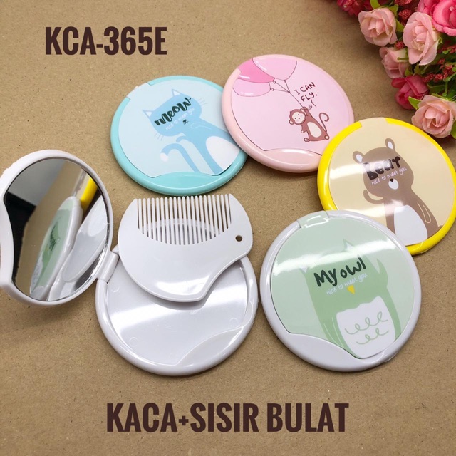 KACA MINI + SISIR IMPORT CERMIN LIPAT MINI CERMIN MAKE UP