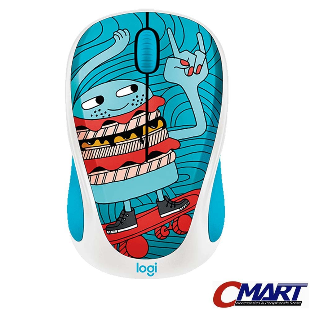 PROMO BULAN INI Logitech m238 Doodle Collection SkateBurger Wireless Mouse 910 005060