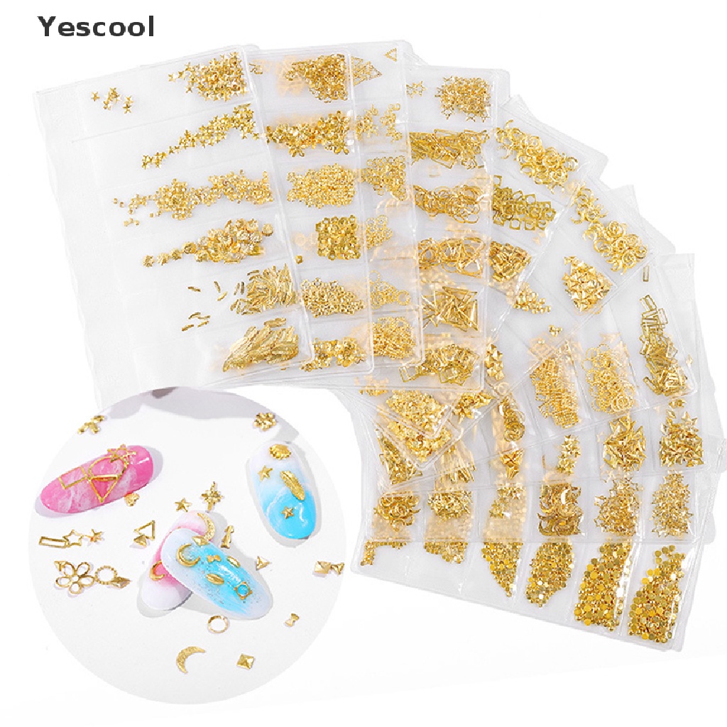 Yes Stiker Rivet Metal Hollow Untuk Dekorasi Nail Art DIY