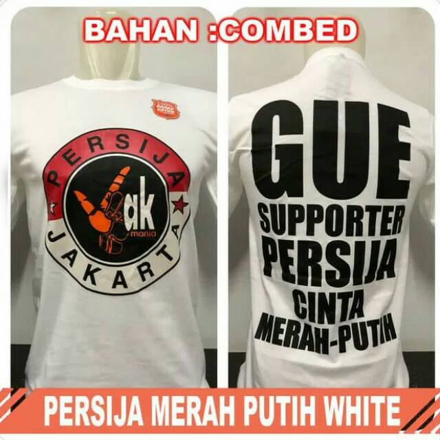 (p) kaos baju bola merah-putih White