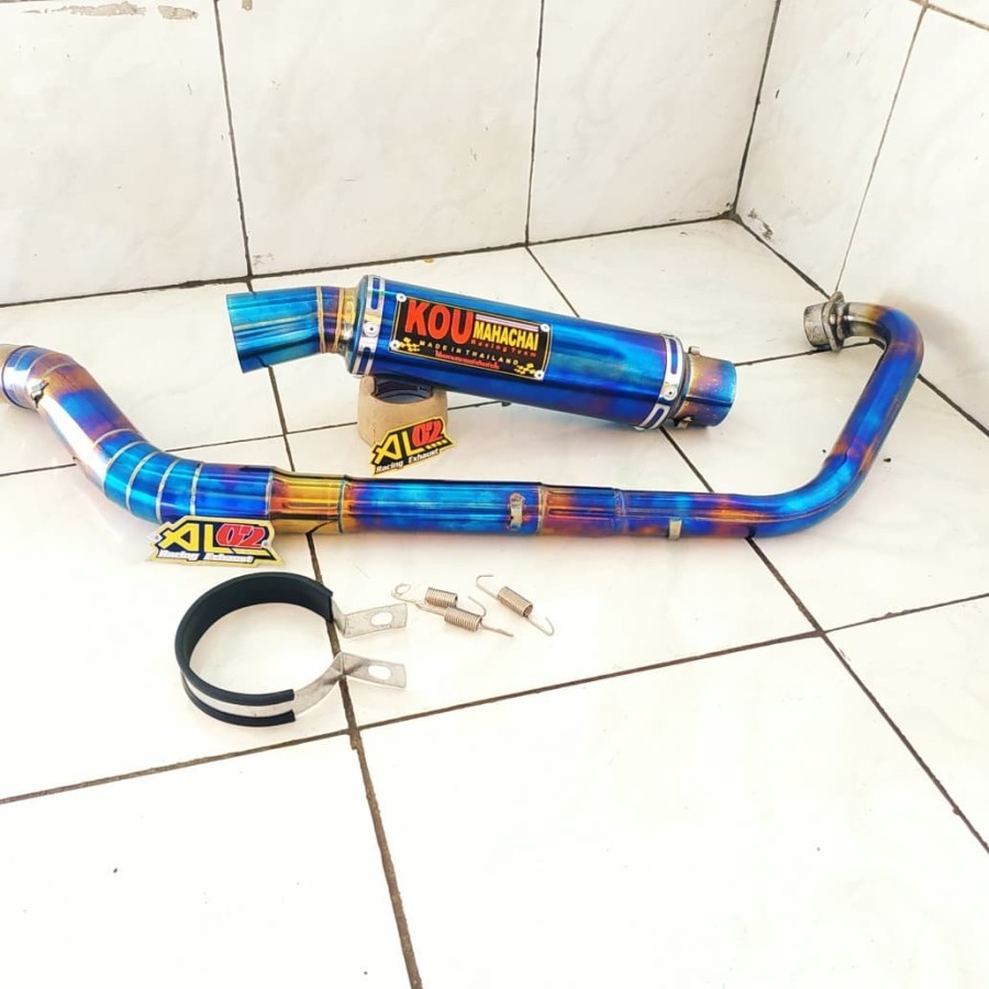 Knalpot KOU full bluemoon bulat VIXION - FU - SONIC - CB150R - CBR150R.