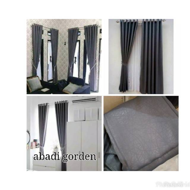 PROMO AWAL TAHUN GORDEN BLACKOUT POLOS IMPORT SMOKRING SILVER L140CM T200CM