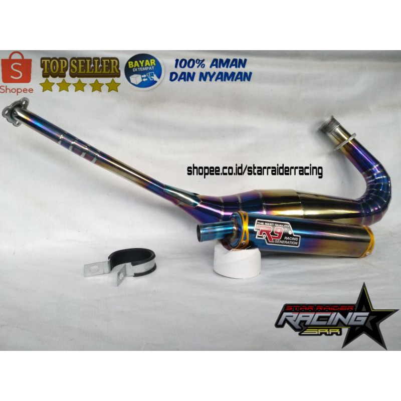 Knalpot R9 bluemon untuk motor ninja r rr ss