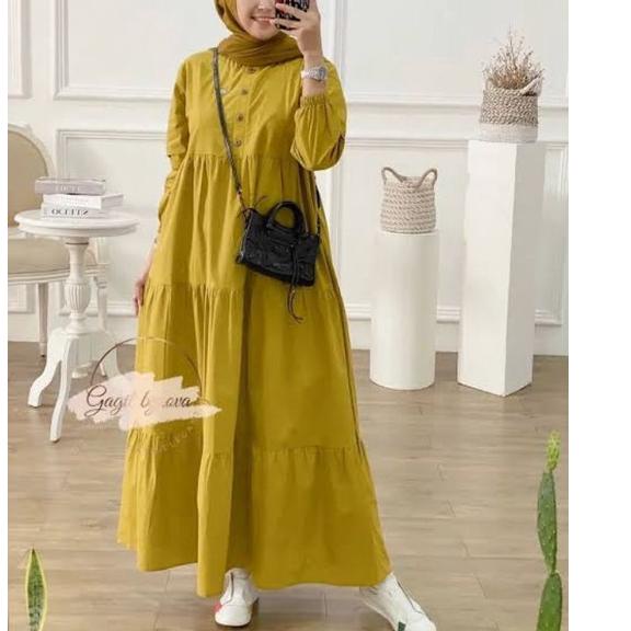 Terpercaya ⭐ Kirania Dress | Bahan Rayon | Dress Muslim | Baju muslim | Kirania midi | Midi Dress