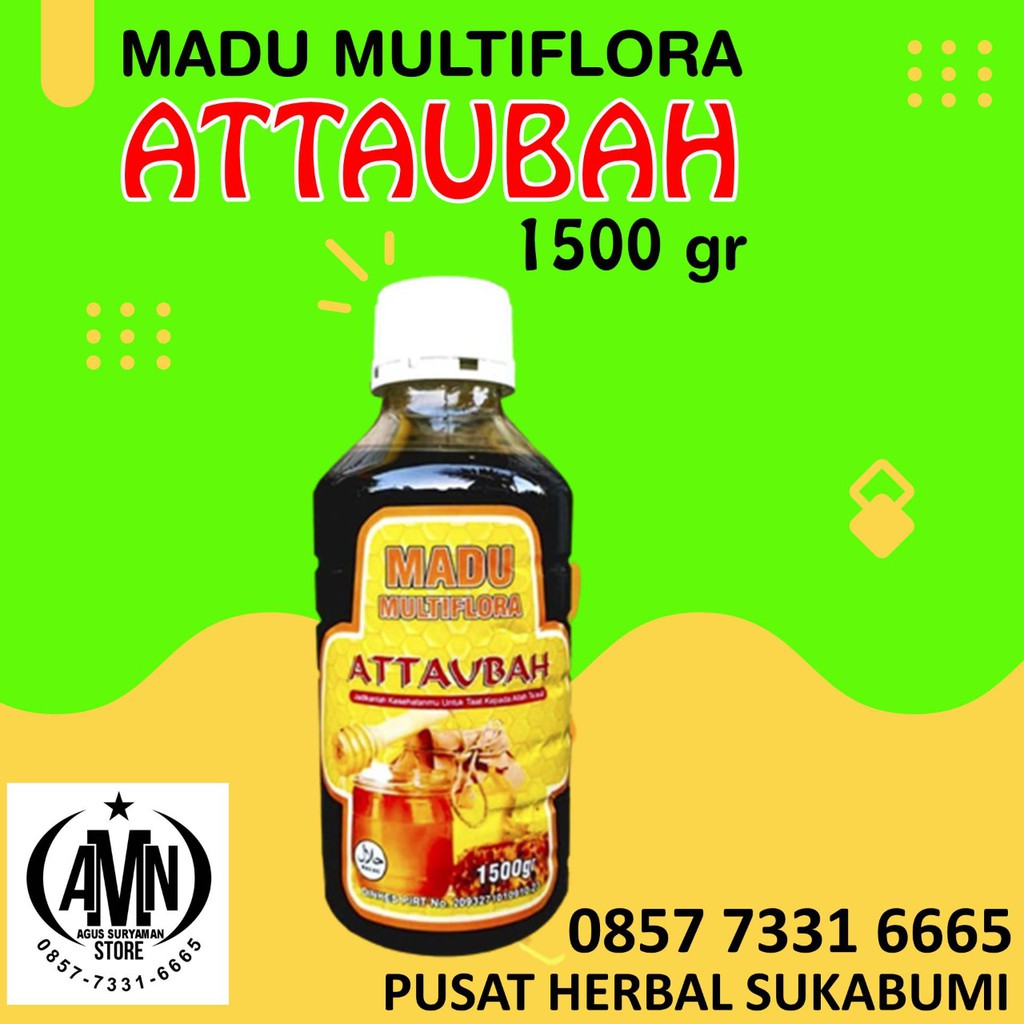 

MADU MULTIFLORA ATTAUBAH 1500gr l Madu Murni Pilihan